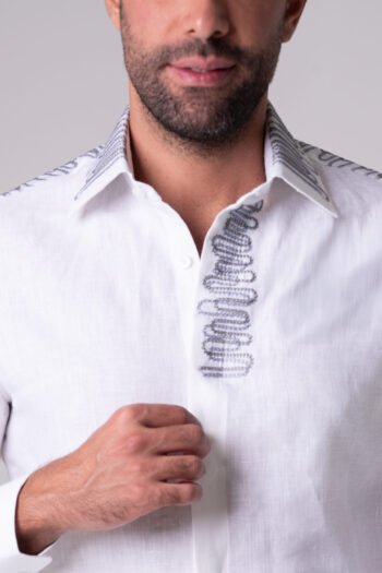 WHITE Embroidery LINEN