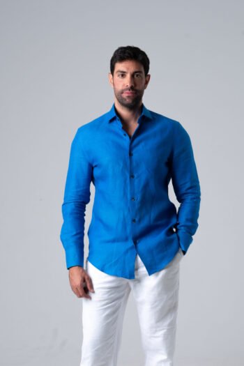 Royal Blue Plain Linen