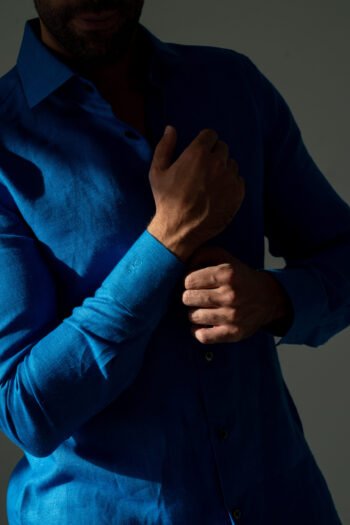 Royal Blue Plain Linen